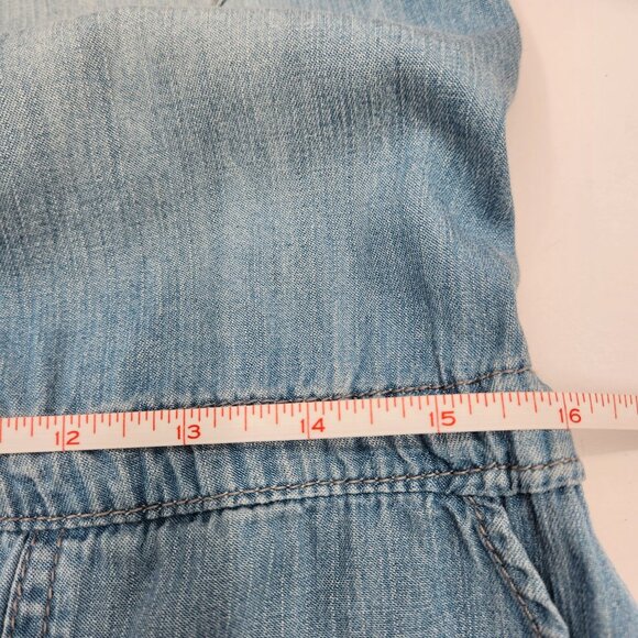 Harper Heritage Chambray Romper Long Roll-Up Sleeves Women's Size Small - Picture 16 of 16
